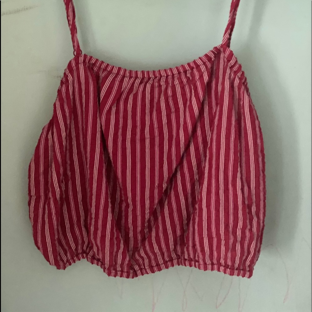 American Eagle peppermint striped crop cop.
